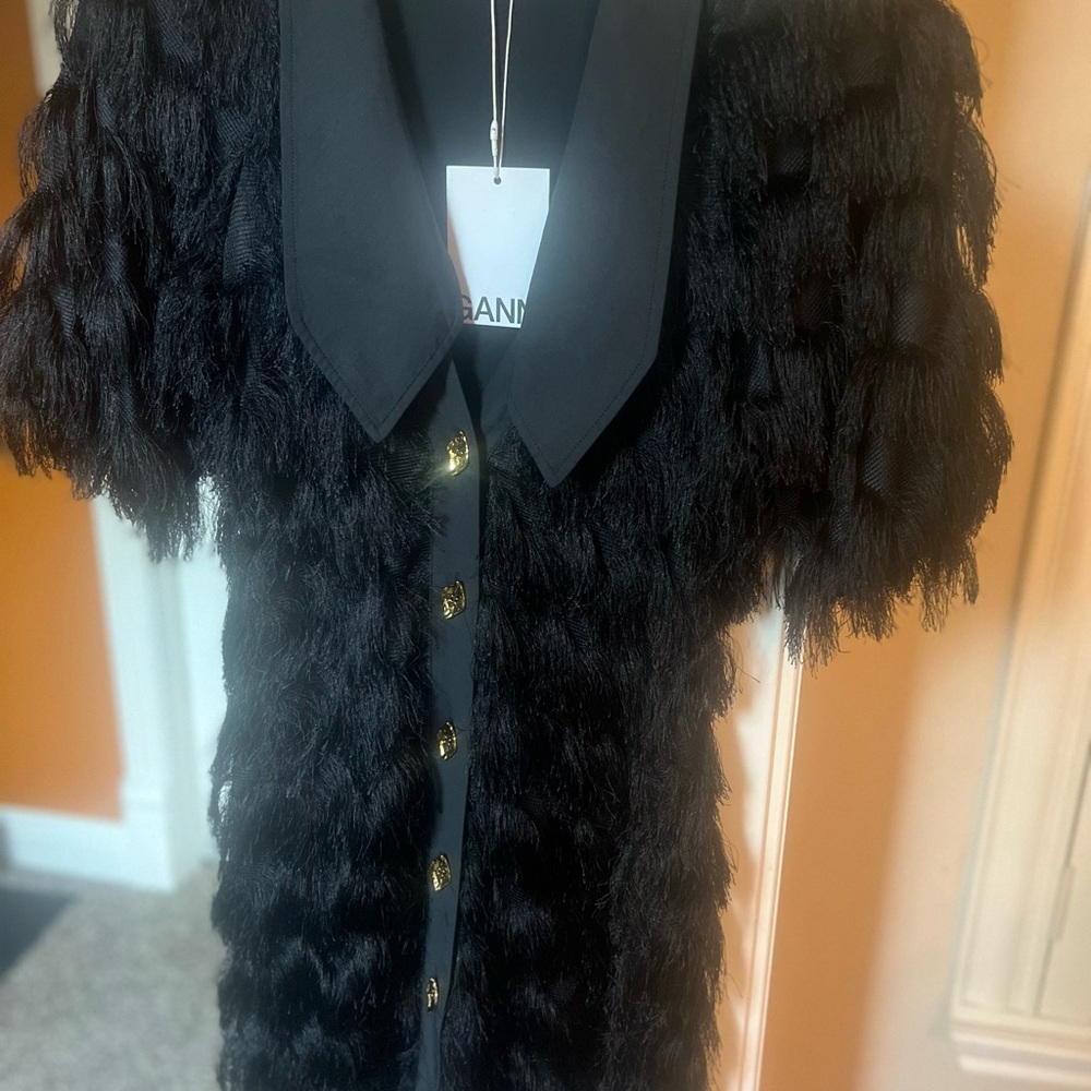 Ganni Mesh Fringe Dress